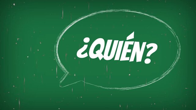 &iquest;Qui&eacute;n? dentro de una burbuja de discurso	
