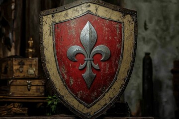 Fleur de lis Heraldic Shield Christianity Religion Spiritual Symbol