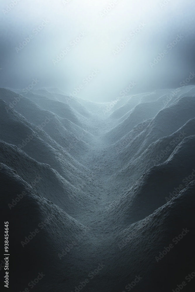 Poster A mesmerizing interplay of light and shadow unveils the complex features of digital terrains upon a stark monochrome backdrop.