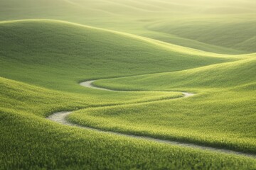 Obraz premium Dynamic binary patterns flowing through a graceful landscape, creating a visual narrative of speed and movement