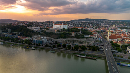 Obraz premium Aerial view of Bratislava, the capital of Slovakia