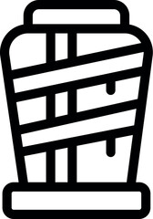 Simple vector icon of a shawarma, a popular middle eastern street food, being cooked on a rotating spit