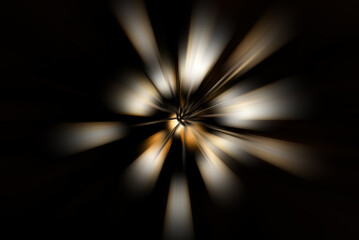 Blurry movement of light from a point in the center.