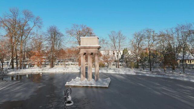 Aerial view of the General Jozef Bem Mausoleum in Tarnow, Poland.