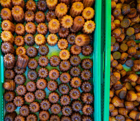 Canele, French pastry flavored with rum and vanilla, specialty of Bordeaux region, France