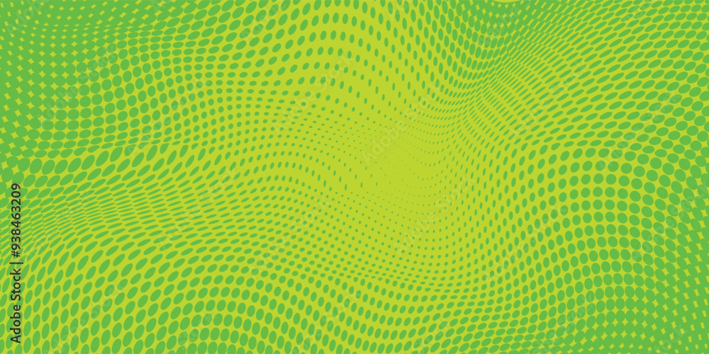 Poster dots halftone yellow green color pattern gradient texture background.