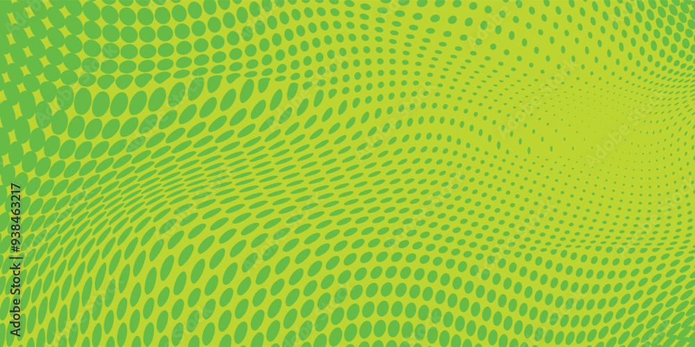 Poster dots halftone yellow green color pattern gradient texture background.