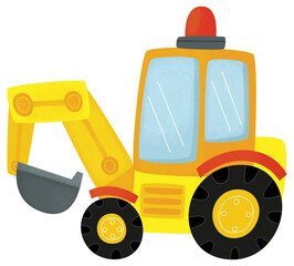 cartoon scene with heavy duty car truck transportation vehicle for construction site isolated illustration for kids