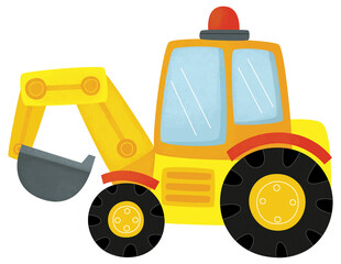 cartoon scene with heavy duty car truck transportation vehicle for construction site isolated illustration for kids