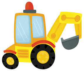 cartoon scene with heavy duty car truck transportation vehicle for construction site isolated illustration for kids