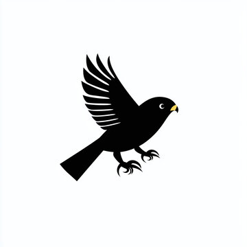 recommend clip art: Minimalist monochrome logo of a majestic vulture in flight, isolated on white background