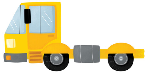 Naklejka premium funny cartoon city tow or cargo heavy duty truck vehicle transportation isolated illustration for kids