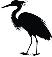 Obraz premium Heron Silhouette Artwork Capturing the Calm and Poise of Wetlands