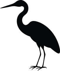 Graceful Heron Silhouette: Depicting the Tranquil Beauty of Still Waters