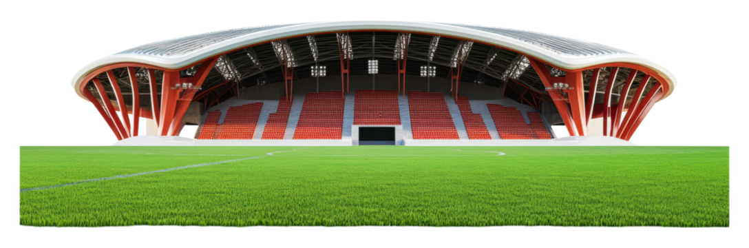 PNG Modern stadium design featuring a lush green field