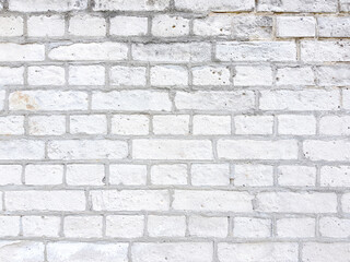 White brick wall texture background.