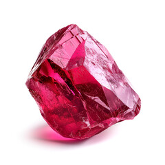 Isolated Red Ruby Crystal with Transparent Background