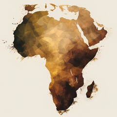 African map in black and brown tones artistic style