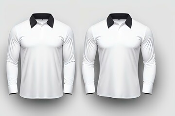 White Shirt with Black Collar and Cuffs