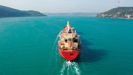 Dry cargo ship a merchant ship designed to transport bulk cargo such as grains, metal ore, coal, sand, or timber. Bulk carrier cruising along Bosphorus Sea