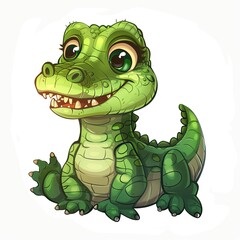 Fototapeta premium Crocodile Gratitude emotion fantasy animal cartoon isolated whitebackground