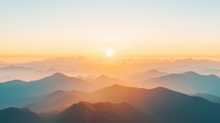 Fototapeta premium Majestic Mountain Range at Sunset with Golden Light