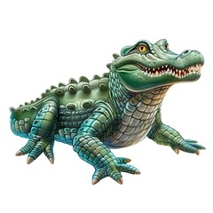 Crocodile Metal element animal cartoon isolated whitebackground 16:9