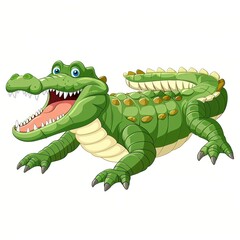 Fototapeta premium Crocodile Sound element animal cartoon isolated whitebackground 16:9