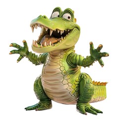 Naklejka premium Crocodile Trust emotion fantasy animal cartoon isolated whitebackground