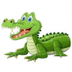 Obraz premium Crocodile Water animal cartoon isolated whitebackground