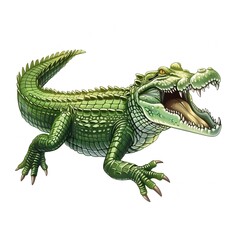 Obraz premium Crocodile Void/Space element animal cartoon isolated whitebackground 16:9