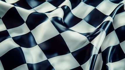 Checkered black and white flag.