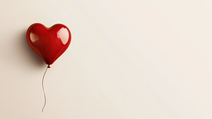 A playful vector of a balloon in the shape of a heart, with a light background and plenty of copy space.