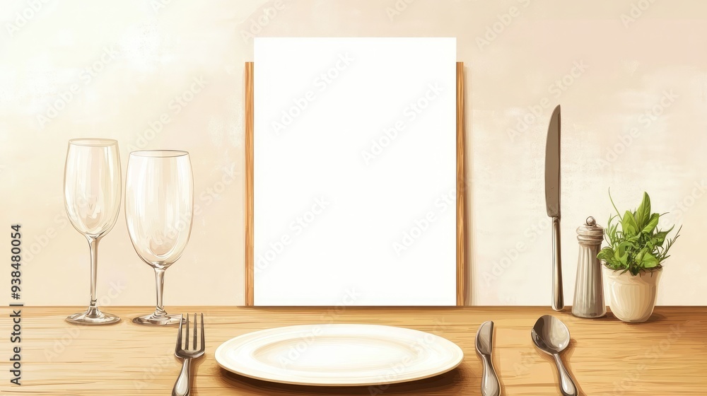 Poster a simple vector of a daily specials menu with a clean design, set against a plain background with ro