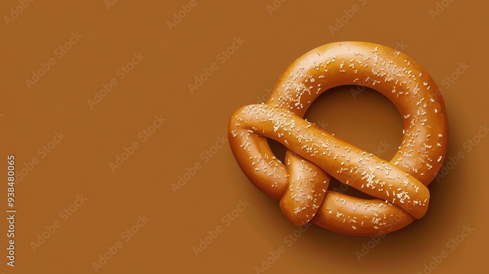 Fototapete A simple vector of a pretzel, placed on a clean background with ample space for text or logos.