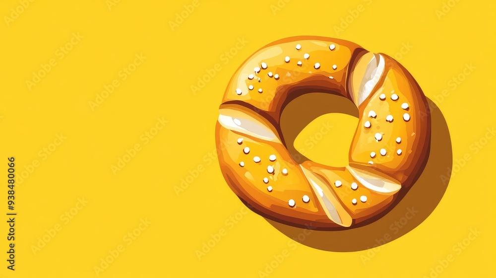 Aufkleber a simple vector of a pretzel, placed on a clean background with ample space for text or logos.