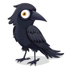 Crow spy fantasy animal cartoon isolated whitebackground 16:9