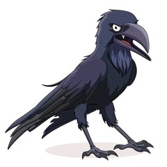 Crow Earth animal cartoon isolated whitebackground