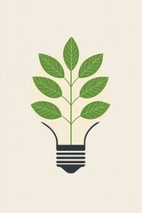 Green Plant Growing Inside Lightbulb