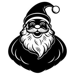 Jolly Santa Claus Silhouette vector art illustration