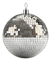 PNG Shiny disco ball hanging against a bright backdrop
