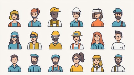 Icons of people in various career and occupational roles.