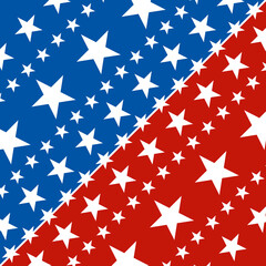 Fototapeta premium Square USA background of stars and stripes in red white and blue. Graphic for US Memorial Day, 4th of July, Veteran's Day, America's elections, or other patriotic American celebration.