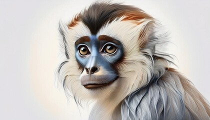 Fototapeta premium Langur in watercolor 