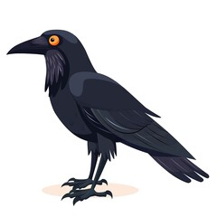 Crow Wind animal cartoon isolated whitebackground 16:9