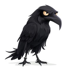 Obraz premium Crow Wind animal cartoon isolated whitebackground 16:9