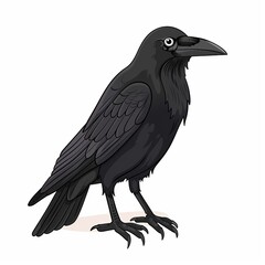 Naklejka premium Crow Wood element animal cartoon isolated whitebackground 16:9