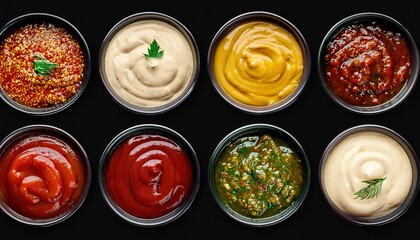 Diverse Selection of Gourmet Sauces and Condiments