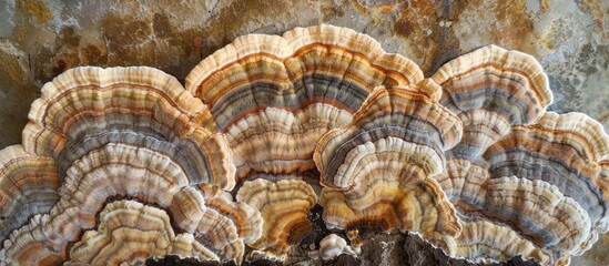 Trametes Versicolr Is A Common Polypore Mushroom