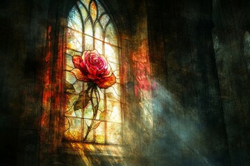 Mystic Rose Gothic Window Rosicrucianism Religion Spiritual Symbol
